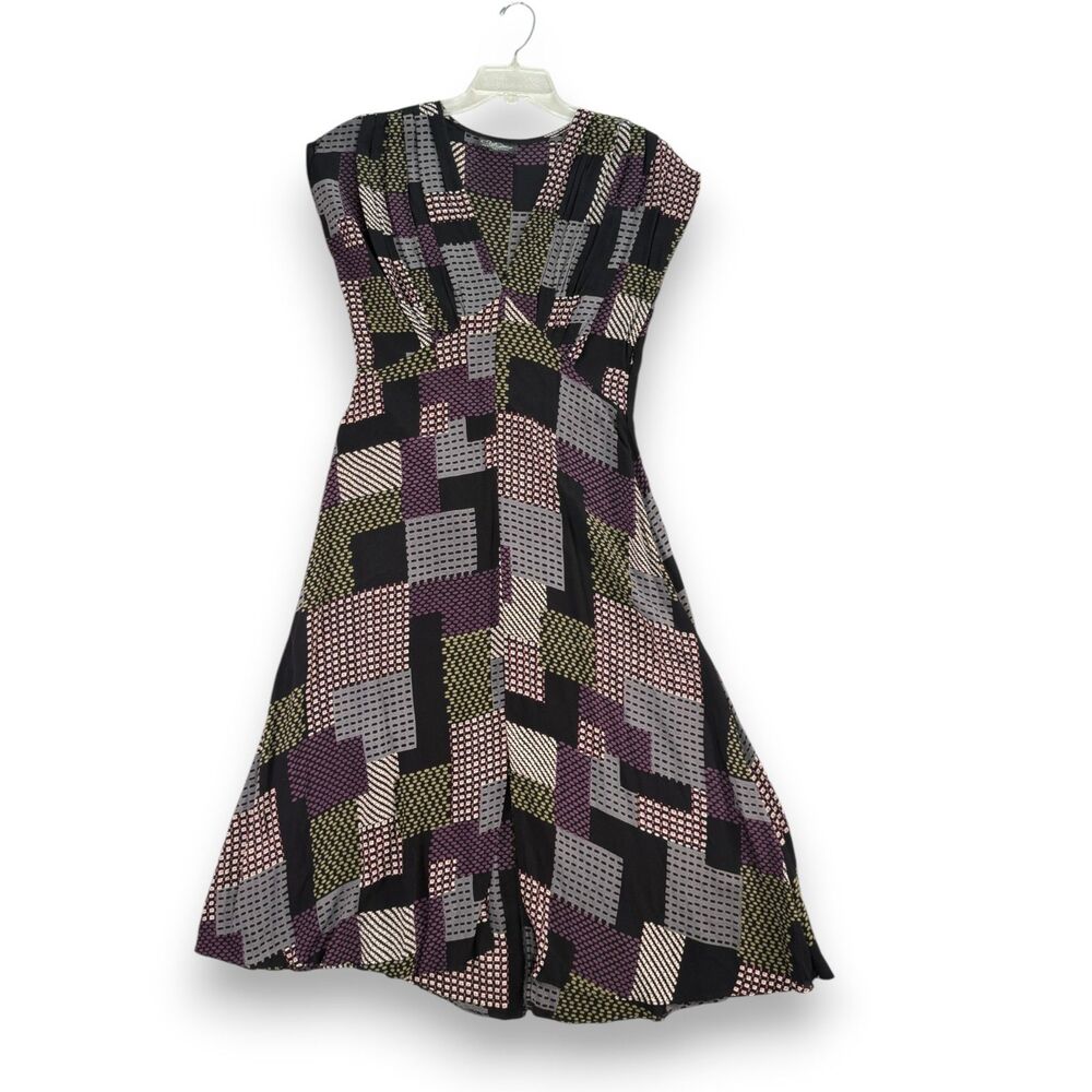 Yvonne LaFleur New Orleans | Patchwork Cottagecore Boho Rayon Dress | Sz M - Picture 4 of 8